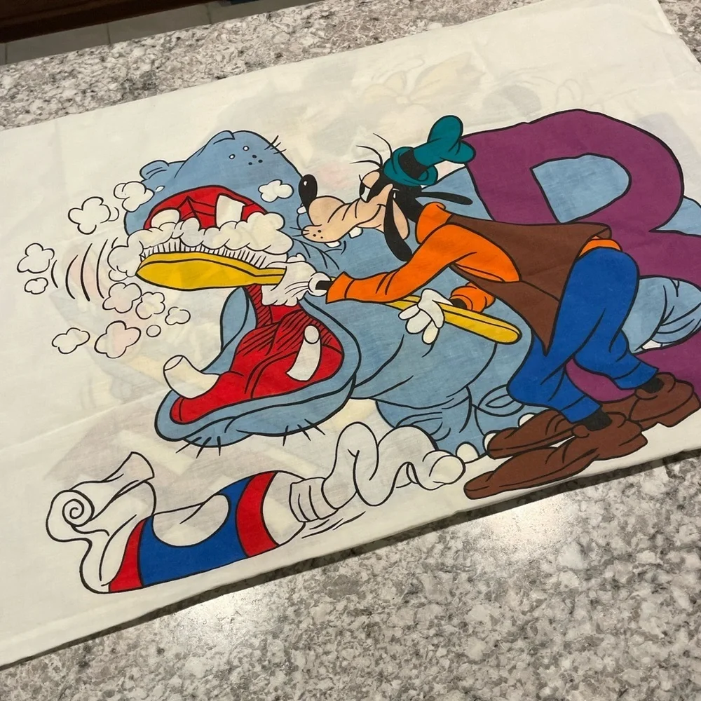 Vintage Mickey and Friends ABC's Alphabet full size fitted sheet and pillowcase